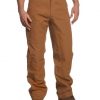 carhartt men's double front duck utility work dungaree b01,carhartt brown