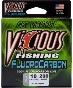 vicious fishing 10 lb./200 yard 100% fluorocarbon spool