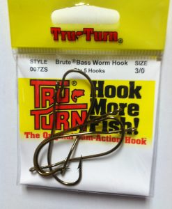 tru turn brute bass worm hook 5 pk.