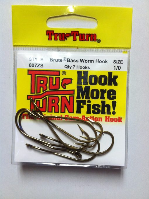 tru turn brute bass worm hook 7 pk.