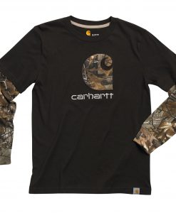 carhartt boys camo c layered tee