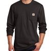 carhartt men's workwear pocket long sleeve t-shirt midweight jersey original fit k126 black