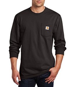 carhartt men's workwear pocket long sleeve t-shirt midweight jersey original fit k126 black