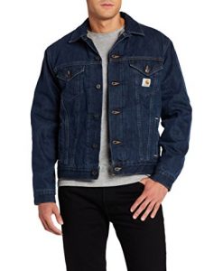 carhartt men's sherpa lined denim jean jacket