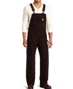 carhartt men's sandstone bib overalls unlined,dark brown