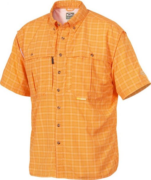 drake wingshooter's plaid upf50 sun short sleeve shirt