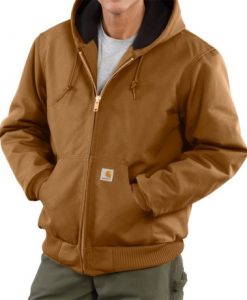 carhartt men's quilted flannel lined duck active jacket j140 carhartt brown