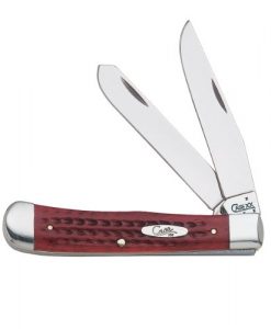 case cutlery 783 case pocket worn old red trapper pocket knife with stainless steel blades, old red bone