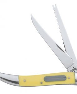 case cutlery 00120 fishing knife with stainless steel blades yellow synthetic