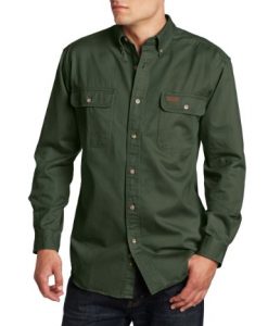 carhartt men's sandstone twill shirt, moss