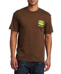 john deere men's vintage tm jersey tee, brown,