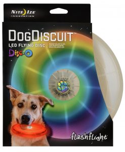 nite ize flashflight dog discuit - led light-up flying disc