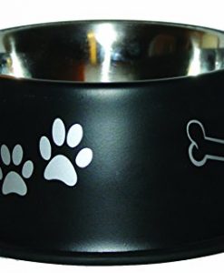 omnipet jumbo non tip dog bowl, 8 oz., black