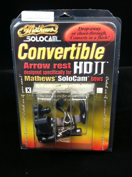 mathews solocam convertible hd ii arrow rest w/damper