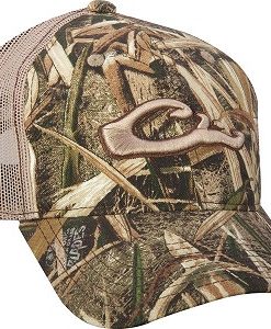 drake mesh-back raised logo camo cap