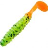 CHARLIE BREWER CRAPPIE SLIDER GRUB CHARTREUSE BLACK ORANGE TAIL