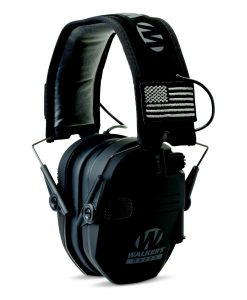 Walker's Game Ear Razor Patriot Series Electronic Adult Folding Earmuffs American Flag Black