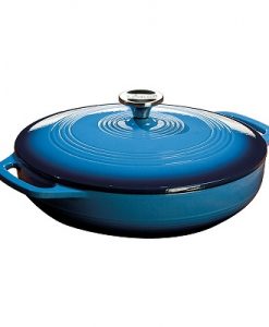 Lodge Logic 3.6 Qt. Blue Enameled Cast Iron Covered Casserole #EC3CC33