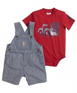 Carhartt Boys' Ticking Stripe Shortall Set