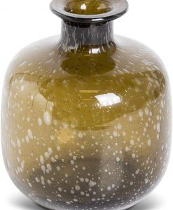 K & K Interiors 5.75" Brown Textured Hand-Blown Glass Bottle #15330A-2