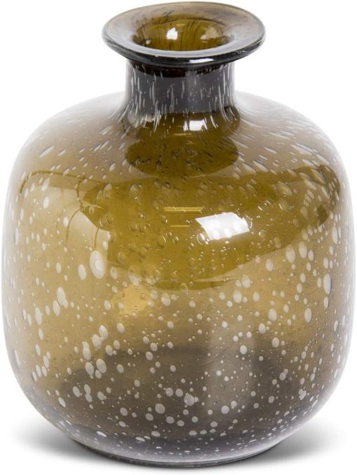 K & K Interiors 5.75" Brown Textured Hand-Blown Glass Bottle #15330A-2