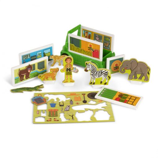 Melissa & Doug Magnetivity Magnetic Building Play Set - Safari Rescue Truck