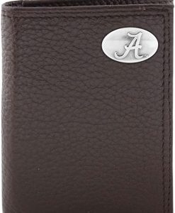 Zep-Pro Alabama Crimson Tide Pebble Grain Leather Trifold Concho Wallet #UALIWT1PBBLBRW