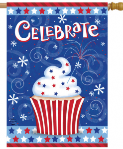 Briarwood Lane Patriotic Cupcake House Flag #H00758