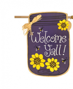 Briarwood Lane Welcome Y'all Jar Burlap House Flag #H01168