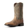 Ariat Men's Amos Sorrel Crunch/Army Green Cowboy Boots #10029688