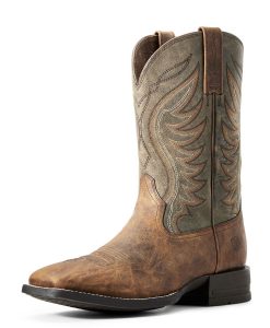 Ariat Men's Amos Sorrel Crunch/Army Green Cowboy Boots #10029688