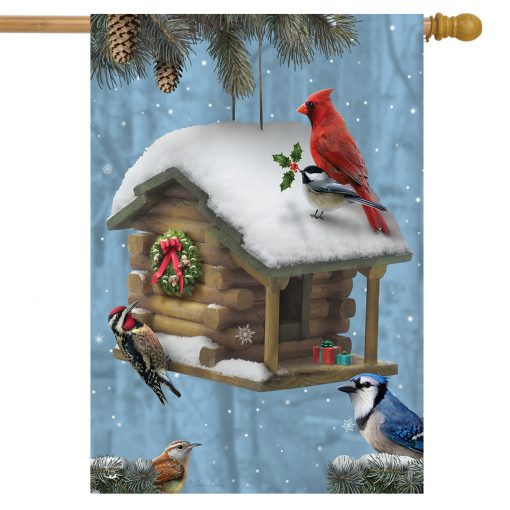 Briarwood Lane Festive Feathered Friends House Flag #H01313