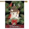 Briarwood Lane Holiday Bird Gathering House Flag #H01352