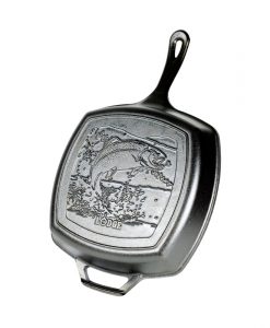 Lodge Logic Wildlife Series 10.5" Square Cast Iron Fish Grill Pan #L8SGPWLFI