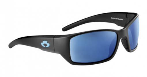 Blue Otter Polarized Sunglasses Big Creek Matte Black-Night Blue Nylon