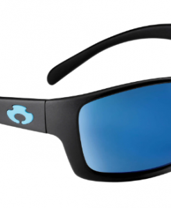 Blue Otter Polarized Sunglasses Oconee Matte Black-Pacific Blue Nylon