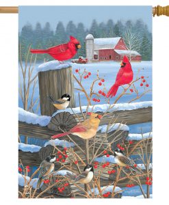 Briarwood Lane Birds Of Winter House Flag #H01415