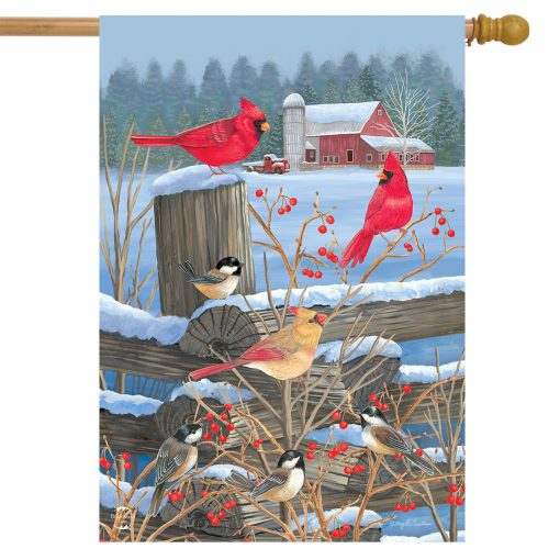 Briarwood Lane Birds Of Winter House Flag #H01415