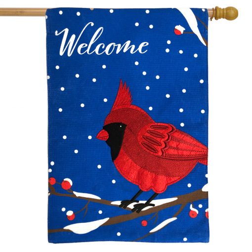 Briarwood Lane Cardinal Burlap Welcome House Flag #H01383