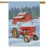 Briarwood Lane Winter On The Farm House Flag #H01372