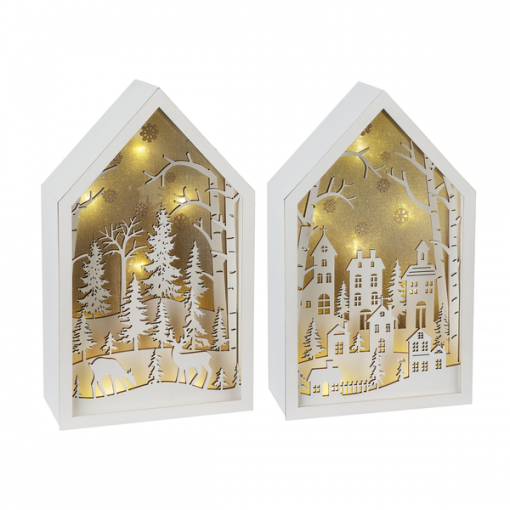 Ganz LED Light Up Laser-Cut Winter Scene Mantel Scape #MX176262