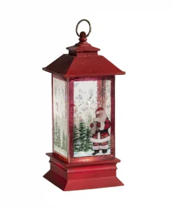 Ganz Lighted LED Santa Lantern with Mini Shimmer #127883