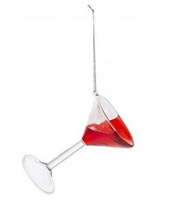 Ganz Martini Glass Ornament - Berry Merry #EX24353