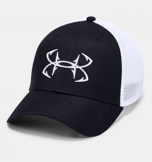 Under Armour Men's UA Fish Hook 2.0 Cap Blk/Wht XL/2X #1327034420