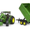 Bruder John Deere Tractor 7930 w/ Front Loader and Tipping Trailer #BT9810