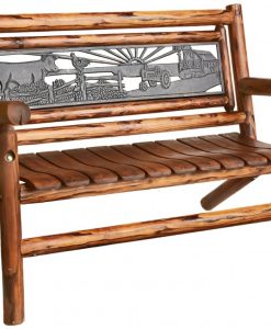 Leigh Country Char-Log Farm Scene Bench #TX 93706