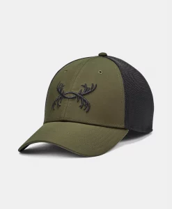 Under Armour Men's UA Antler Trucker Hat Green/Black OS #1372352