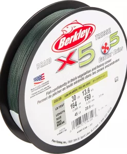 Berkley x5 Braid Fishing Line - Low-Vis Green - 10 Lb. Test #1486724