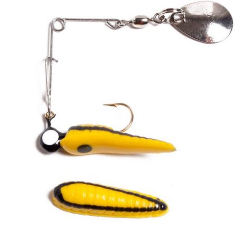 Betts Tackle Spin Grub Spinnerbait 1/32 Oz - Yellow Black Stripe #021GR38N