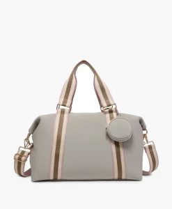 Jen & Co Rory Neoprene Duffle Taupe Bag